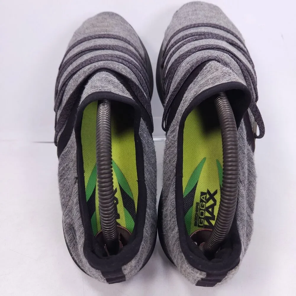 Skechers Goga Max Lite Athletic Slip On Shoe Womens Size 9.5 14751 Gray Black